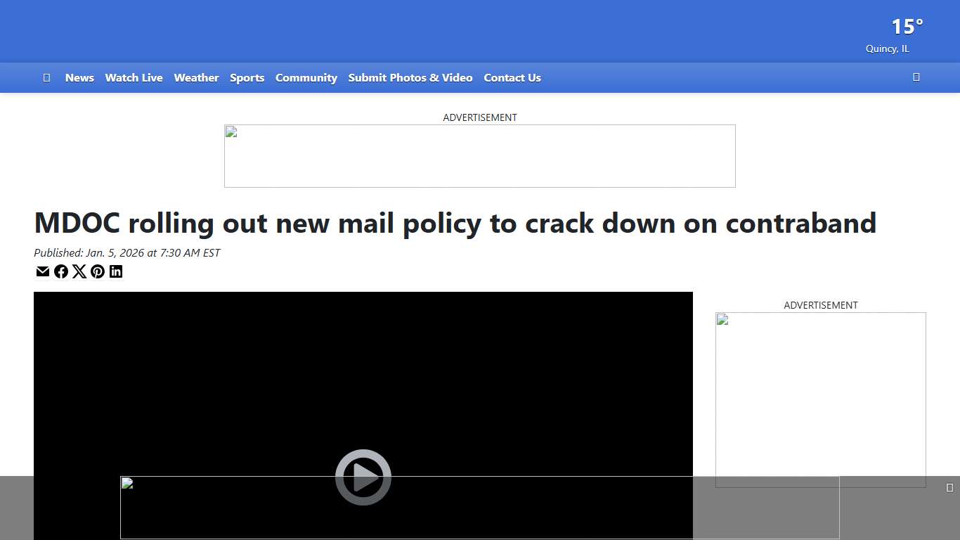 MDOC rolling out new mail policy to crack down on contraband